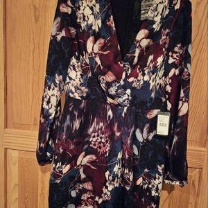 NWT Arianna Papell Floral Faux Wrap Dress US 12